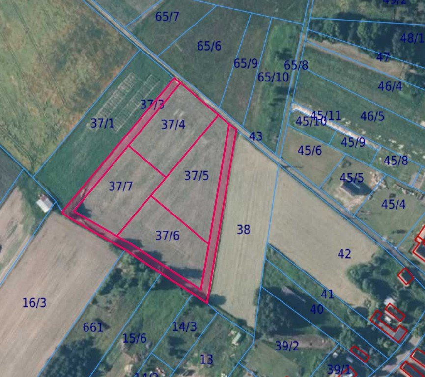 Działki | Dziuplina dz. 37/3, 37/4, 37/5, 37/6, 37/7 | 1,5519 ha